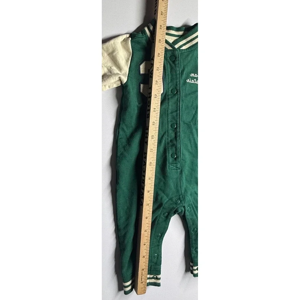 Carters 6M Green Varsity Letterman Team Captain Jumper One Piece Romper